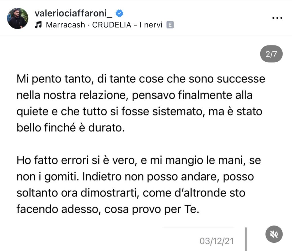 Temptation Island, Valerio pubblica i messaggi che gli ha scritto Sara 2