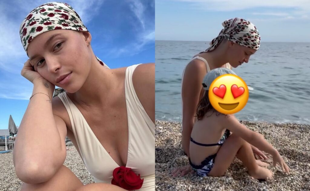 Natalia insieme alle figlie al mare, il video che commuove il web 1