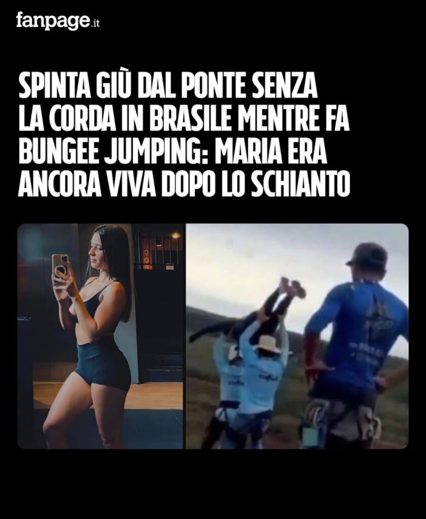 Spinta giù dal bungee jumping, Maria era ancora viva dopo lo schianto 2