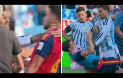 Mondiali, il calciatore dell’Argentina aggressive e picchia i calciatori della Spagna 1