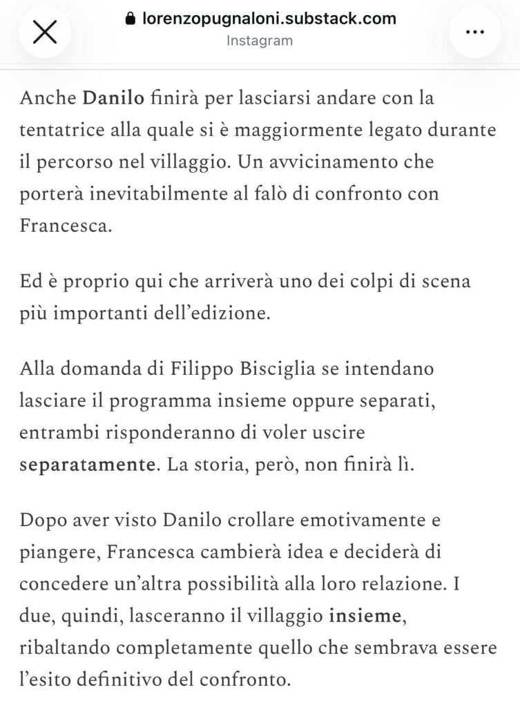 Temptation Island, Danilo bacia la tentatrice 2
