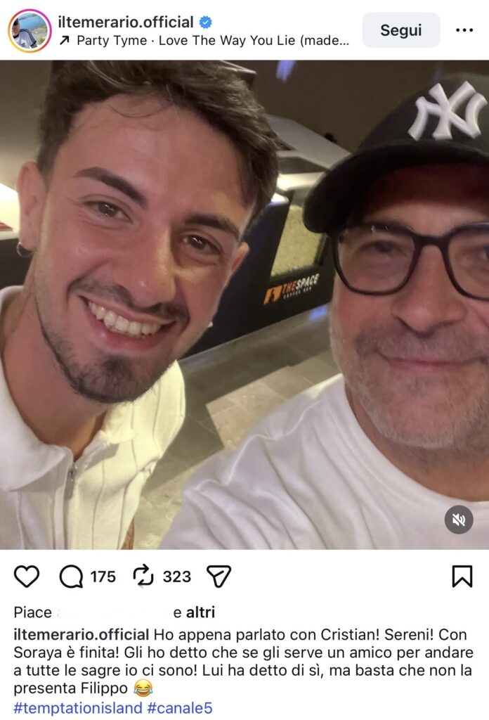 Temptation Island, Cristian incontra un fan e gli racconta come è andata a finire con Soraya 2
