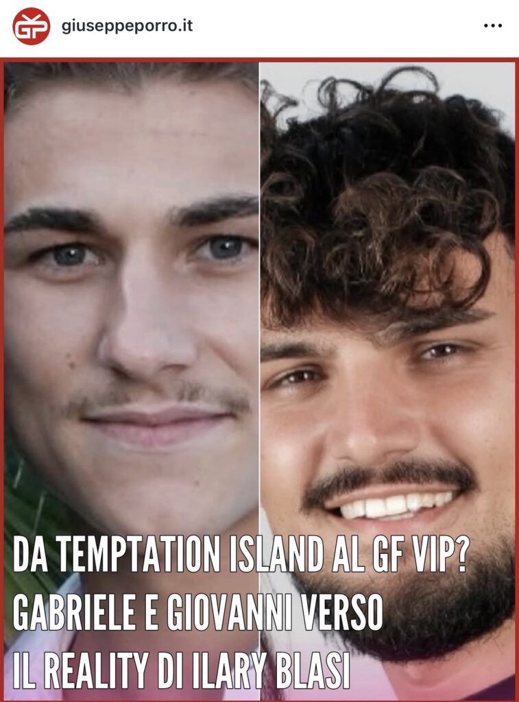 GFVIP, nella casa a settembre due protagonisti di Temptation Island 2