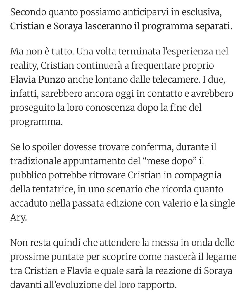 Temptation Island, Cristian e Soraya si sono lasciati 2