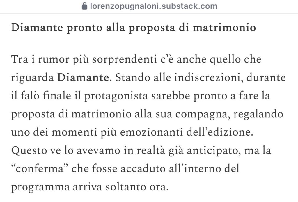 Temptation Island, proposta di matrimonio 2