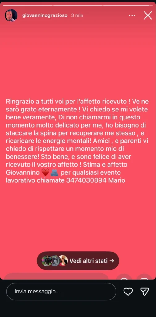 Temptation Island, Giovanni in crisi dopo la fine del reality 2