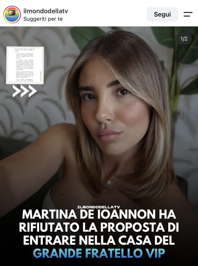 GFVIP, Martina De Ioannon rifiuta 2