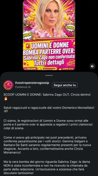 Uomini e donne, una dama famosa non è stata riconfermata per la nuova stagione 2