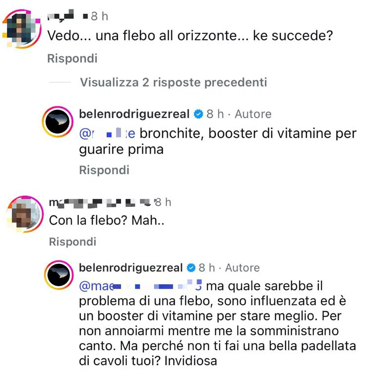 Belen canta con una flebo e scoppia la polemica 2