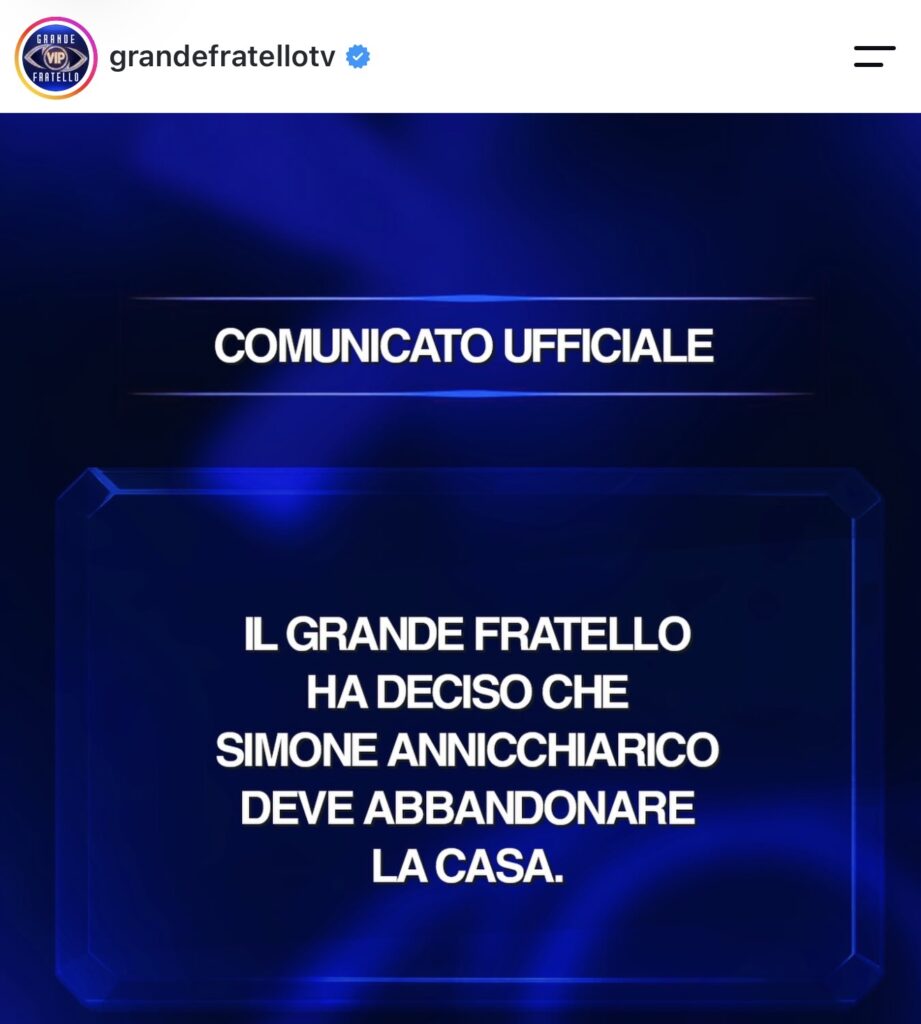 GFVIP, Simone Annichiarico e’ stato squalificato 2