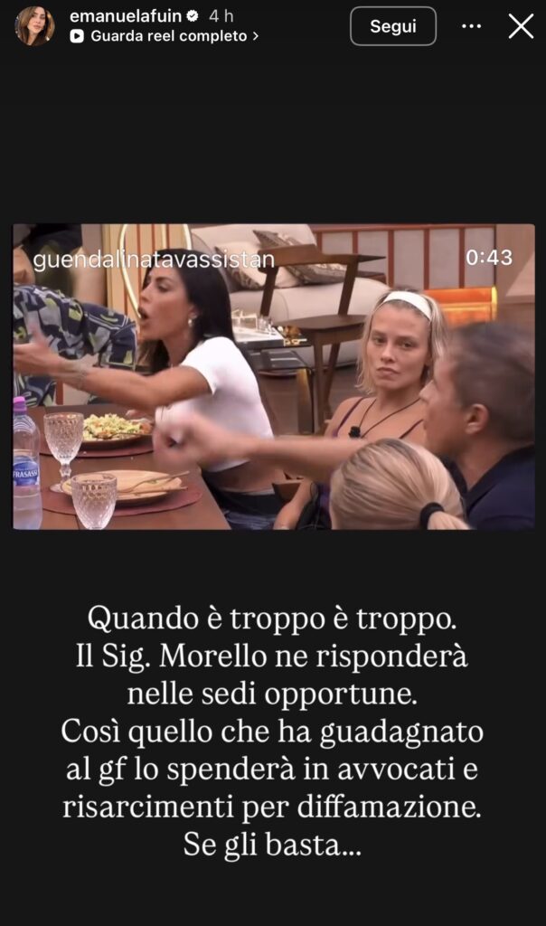GFVIP, la madre di Guendalina denuncia Moreno 2