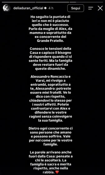 GFVIP, Delia commenta la lite tra Alex e Roncaccia 2