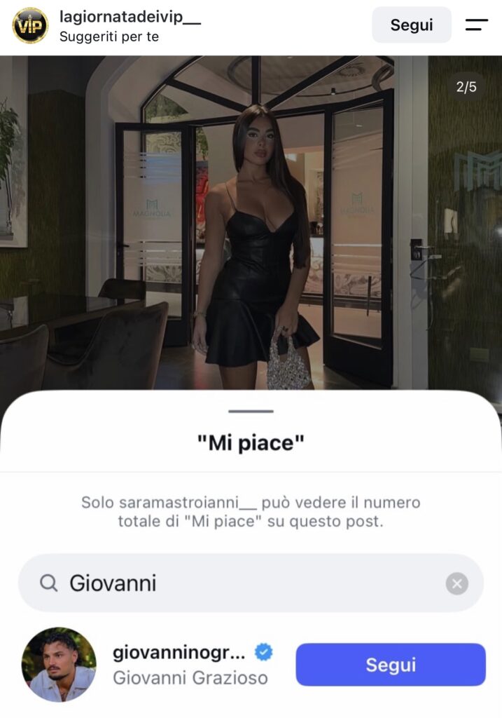 Uomini e donne, spuntano i like di Giovanni a Sara 5
