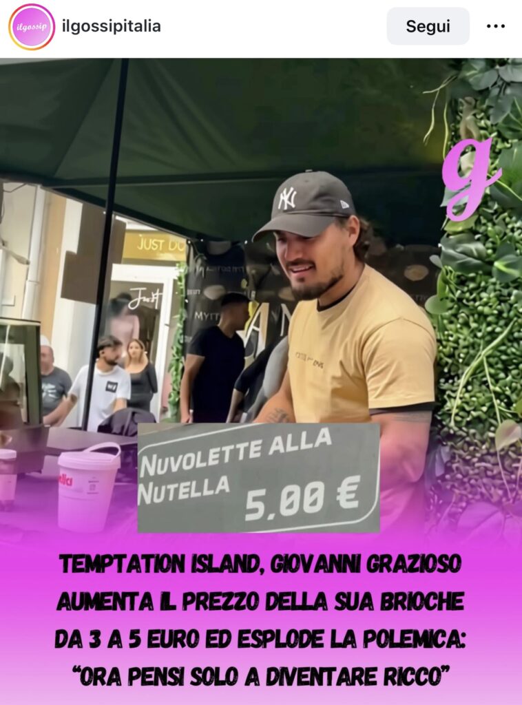 Uomini e donne, Giovanni aumenta il prezzo delle sue brioches 2