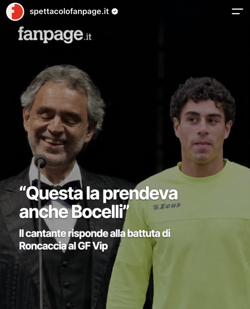 GFVIP, Roncaccia fa una battuta su Bocelli che risponde 2